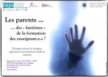 Affiche Les parents... « des fantômes » de la formation des enseigant.e.s